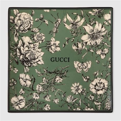 gucci serving tray|'Flora Sketch' tray, green and ivory by Gucci .